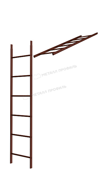 Лестница кровельная стеновая дл. 1860 мм без кронштейнов (8017) ― где заказать в Брянске? В интернет-магазине Компании Металл Профиль!